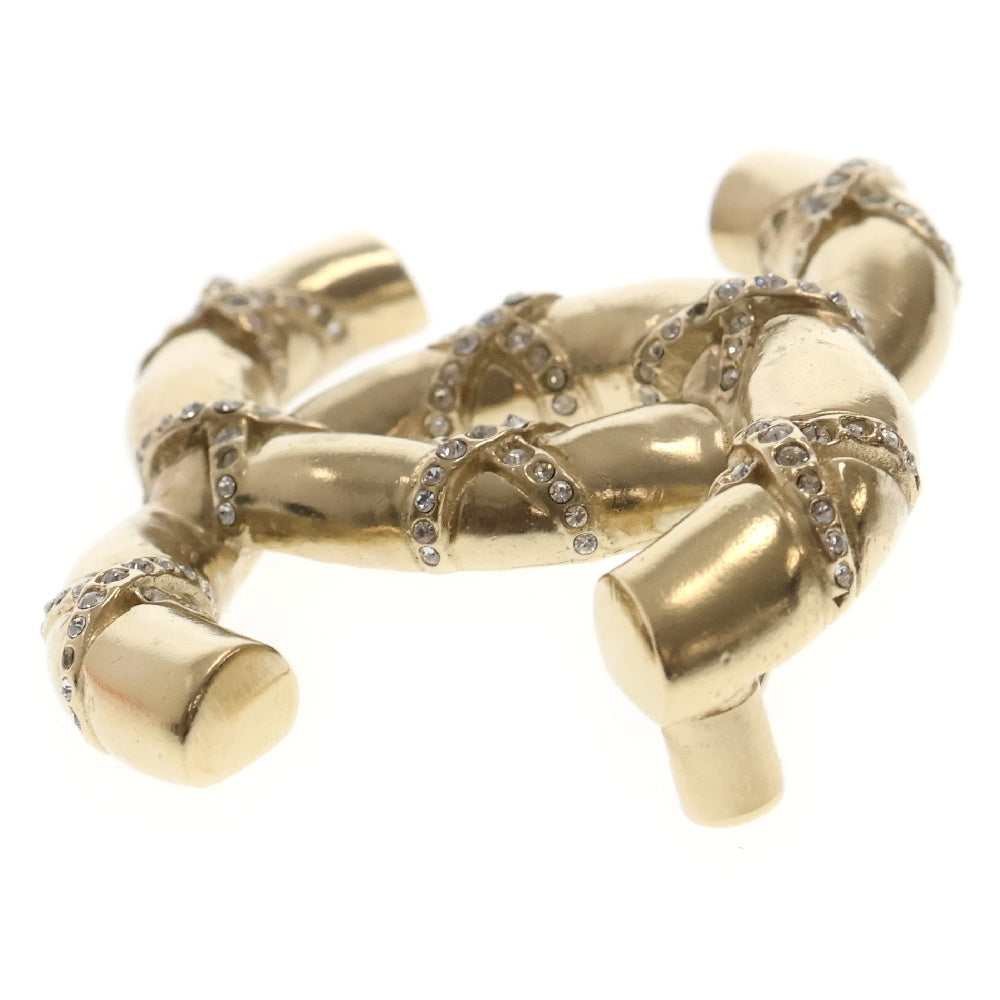CHANEL(シャネル) ココマーク ラインストーン ブローチ ゴールド バッジ アクセサリー F21B