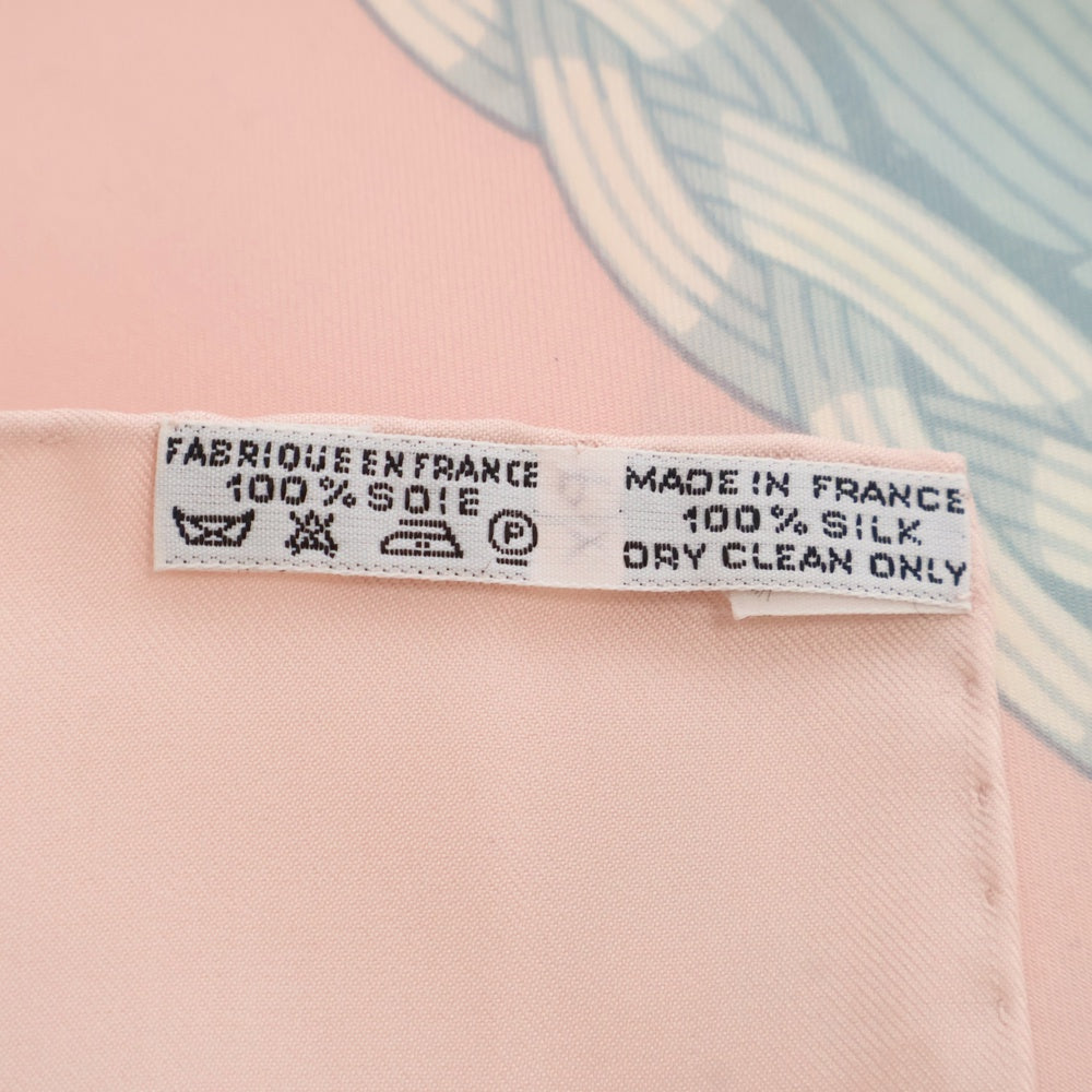 HERMES(エルメス) カレ90 COUVEE D'HERMES エルメスの雛たち ピンク シルク スカーフ