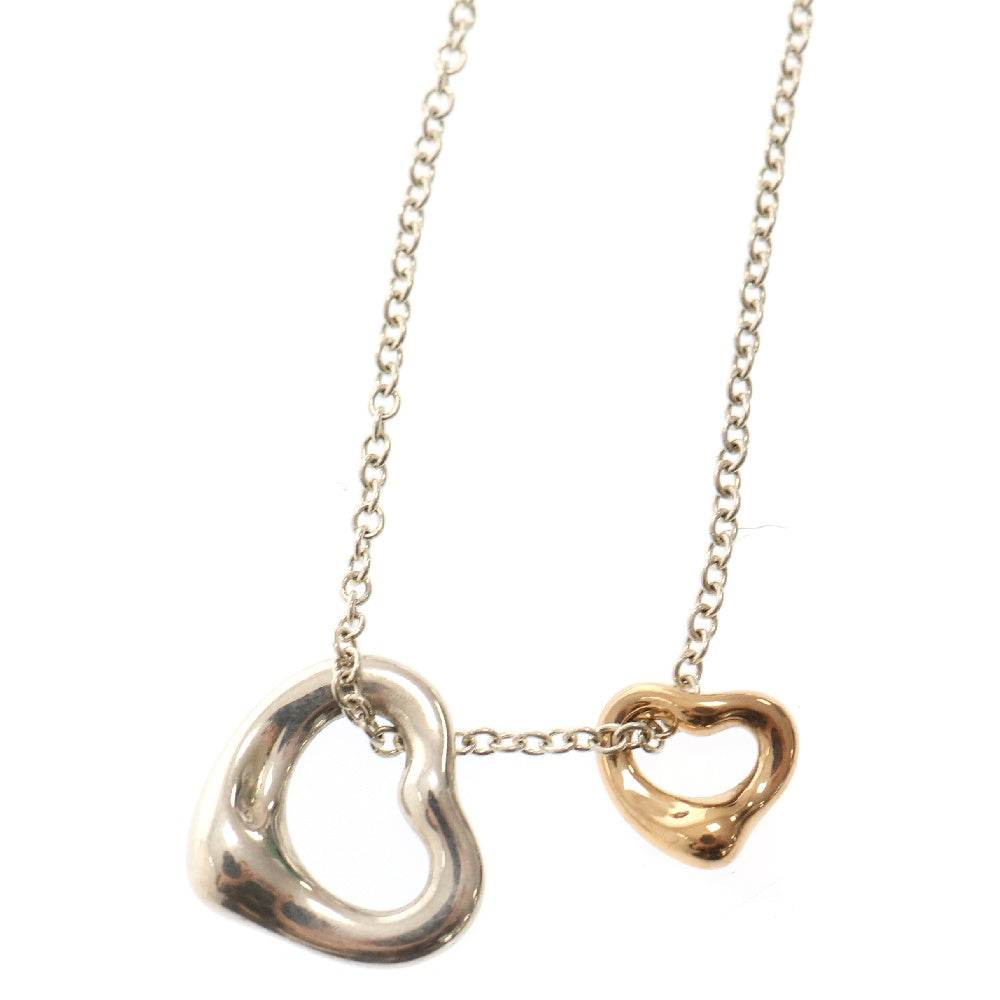 TIFFANY&Co(ティファニー) ダブル オープンハート ネックレス K18PG×SV ゴールド/シルバー