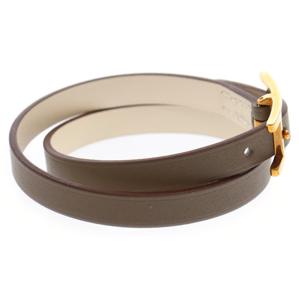 HERMES(エルメス) ビーアピ ドゥブルトゥール ブレスレット エトゥープ/ナタ スイフト PG金具