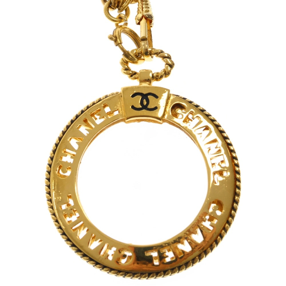 CHANEL(シャネル) ロゴ ルーペペンダント チェーンネックレス ゴールド GP アクセサリー