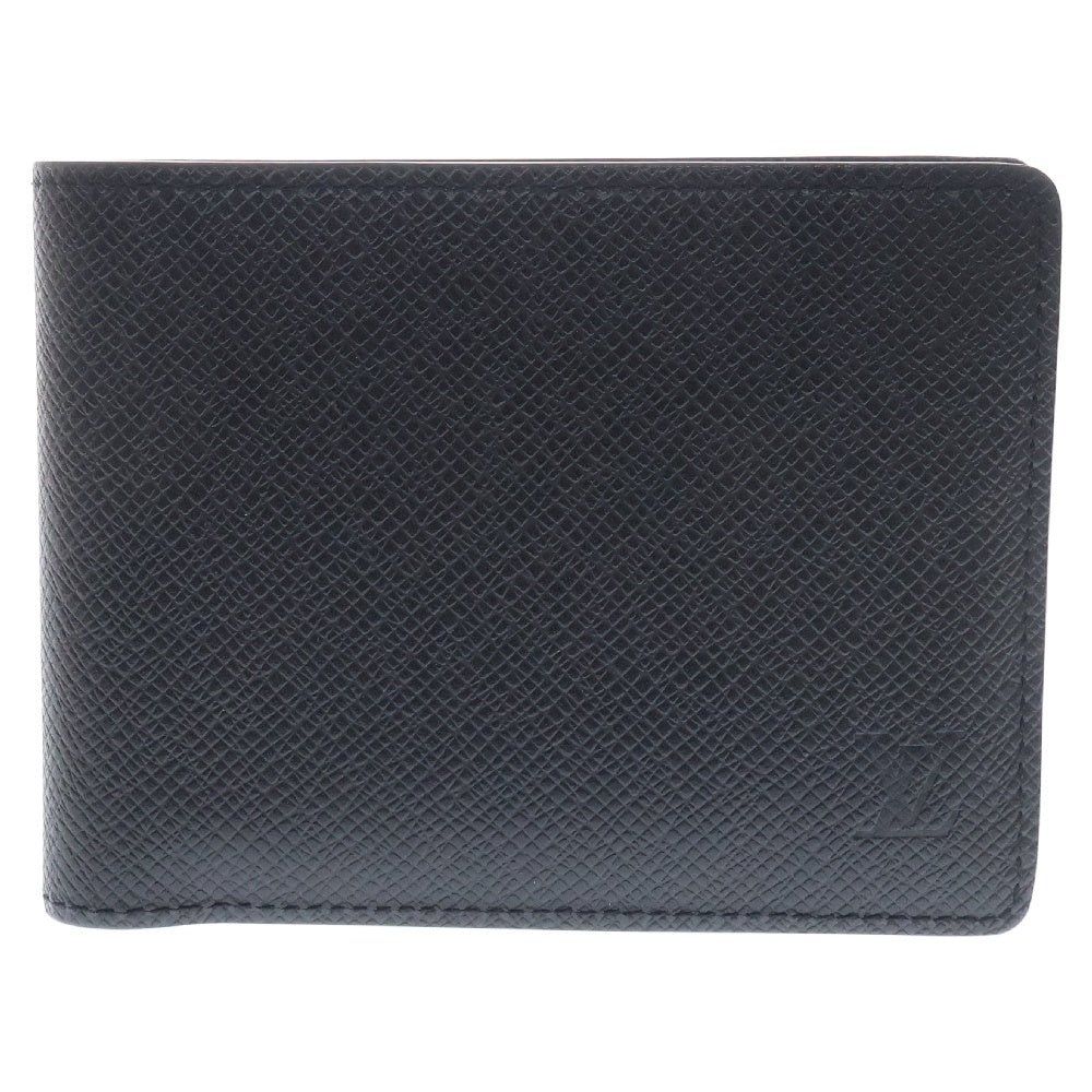 LOUIS VUITTON(ルイヴィトン) タイガ ポルトフォイユミュルティプル 二つ折り財布 ブラック レザー RFID M30531
