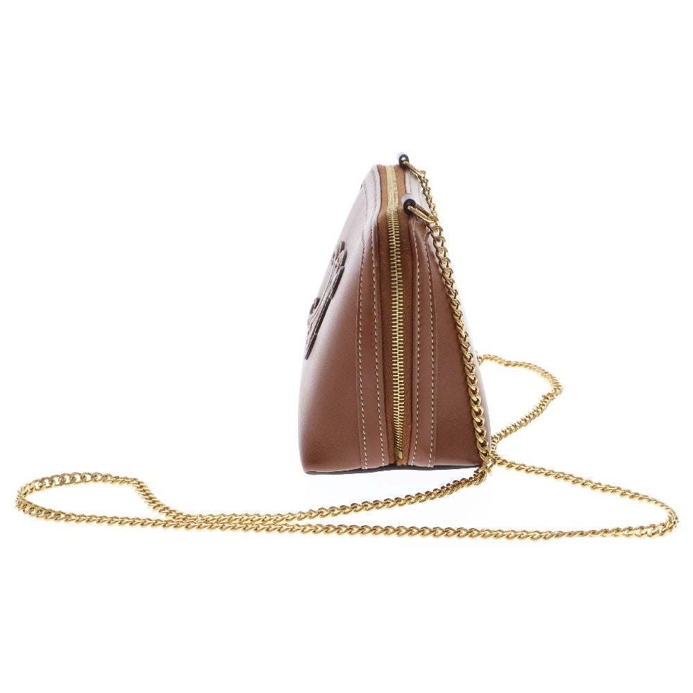 CELINE(セリーヌ) クラッチ キュイル トリオンフ カーフスキン チェーンショルダーバッグ ブラウン レディース 10E383DR8.04LU