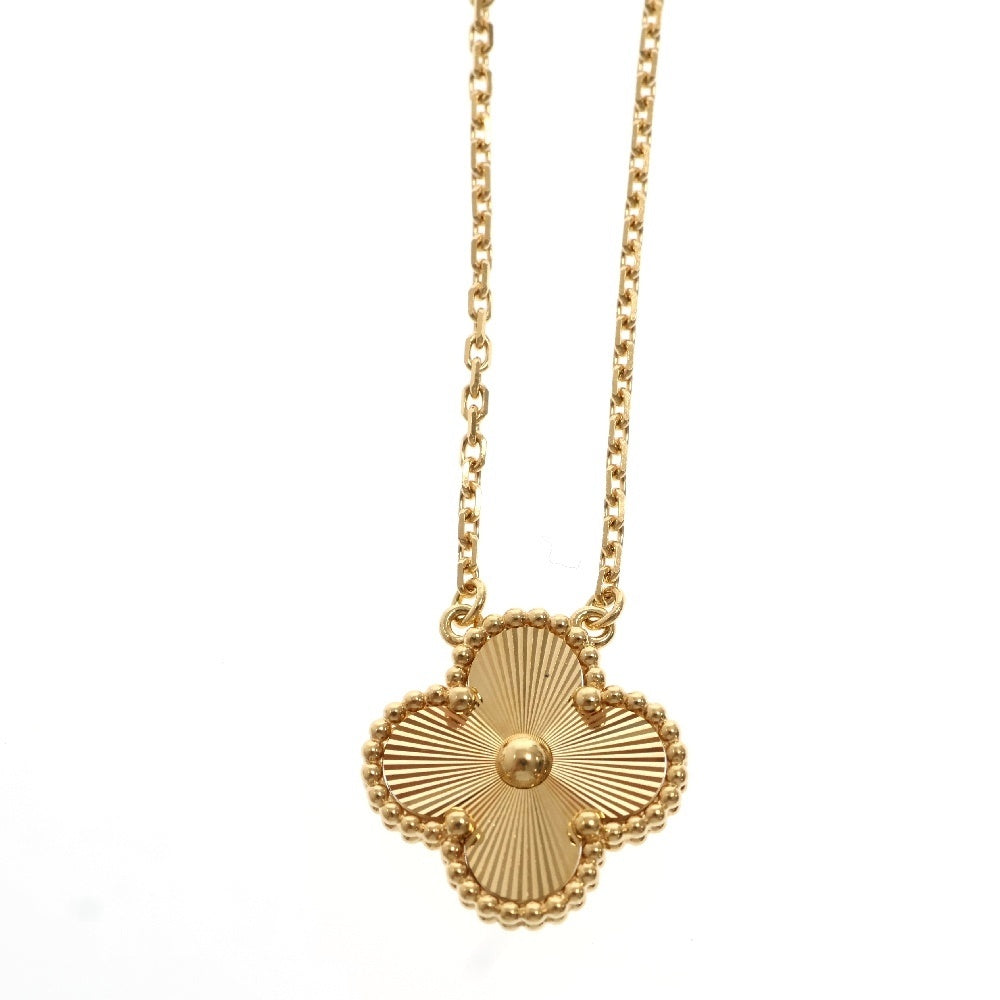 Van Cleef & Arpels(ヴァンクリーフアンドアーペル) ヴィンテージアルハンブラ ギヨシェ ネックレス Au750 K18 YG イエローゴールド ペンダントジュエリー