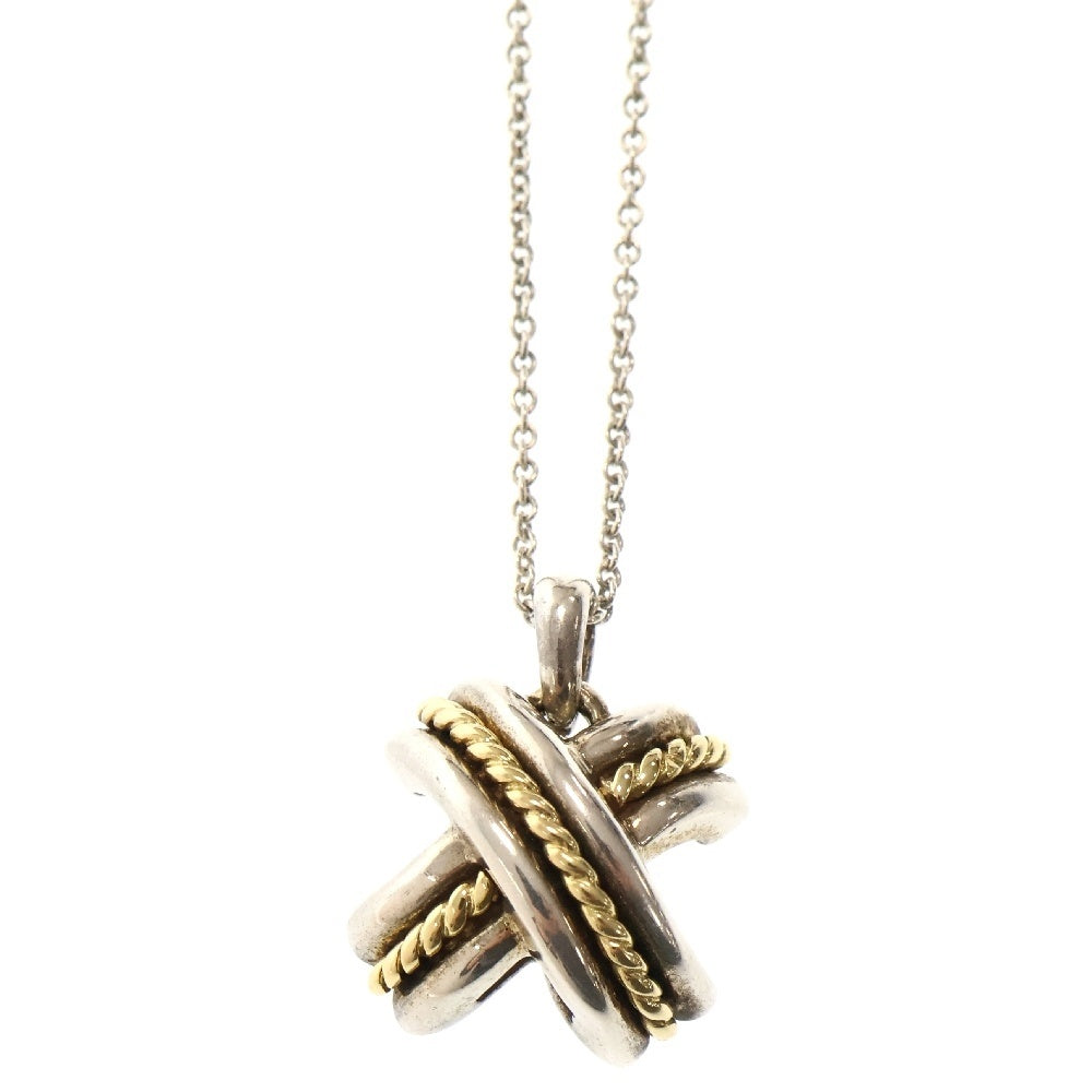 TIFFANY&Co(ティファニー) シグネチャークロス ネックレス 925×750 K18 ゴールド×シルバー ペンダント アクセサリー
