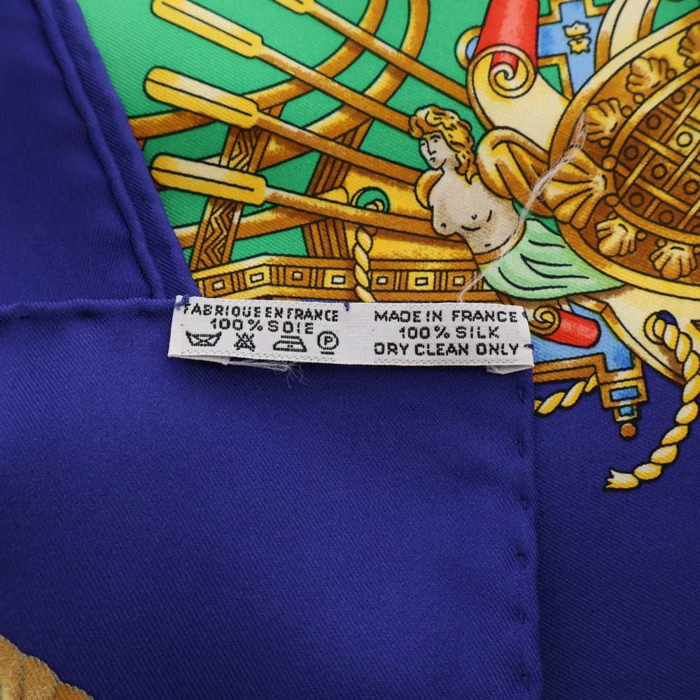 HERMES(エルメス) カレ90 VOILES DE LUMIERE 光の帆船 シルク ブルー×グリーン スカーフ