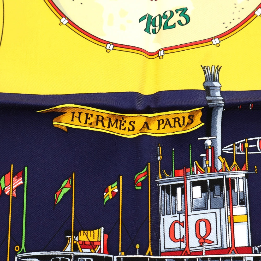 HERMES(エルメス) カレ90 ORLEANS THE ORIGINAL CREOLE JAZZ ニューオリンズ クレオール ジャズ シルク ブルー系 マルチカラー スカーフ