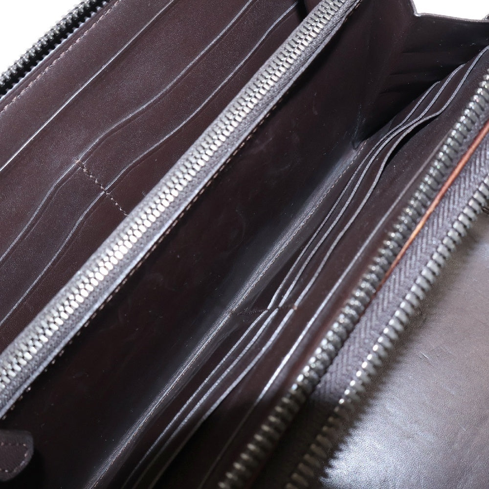 Berluti(ベルルッティ) カリグラフィ オーガナイザー トラベルケース レザー ラウンドジップウォレット ブラウン 長財布