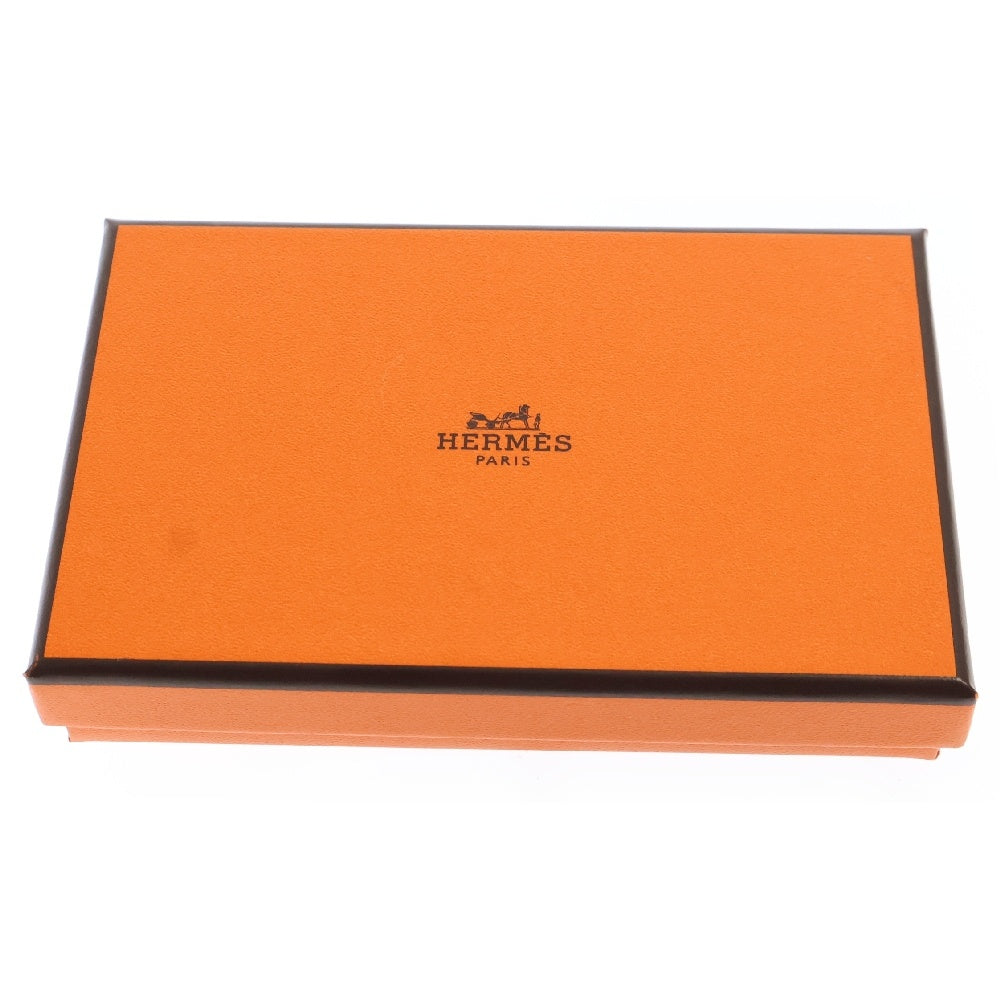 HERMES(エルメス) カルヴィデュオ ゴールド ブラウン系 シェーブル K刻印 シルバー金具 コインケース カードケース
