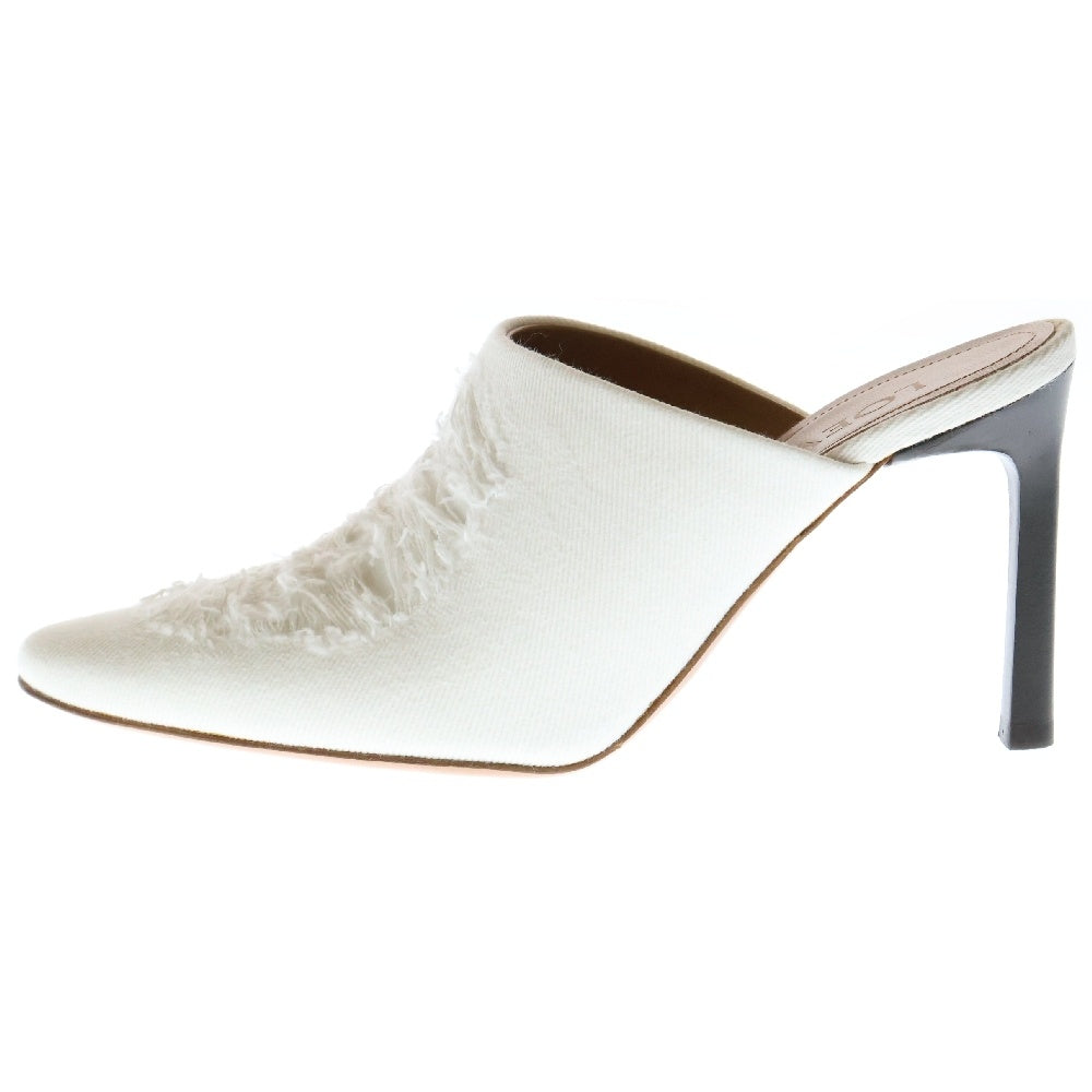 LOEWE(ロエベ) RIPPED DENIM MULE リップド デニム ダメージ加工 ミュール ホワイト レディース 562201