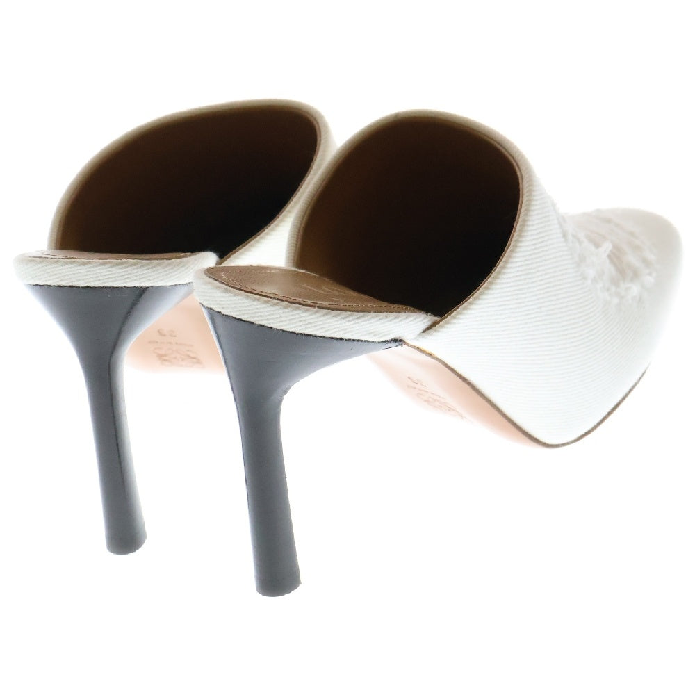 LOEWE(ロエベ) RIPPED DENIM MULE リップド デニム ダメージ加工 ミュール ホワイト レディース 562201