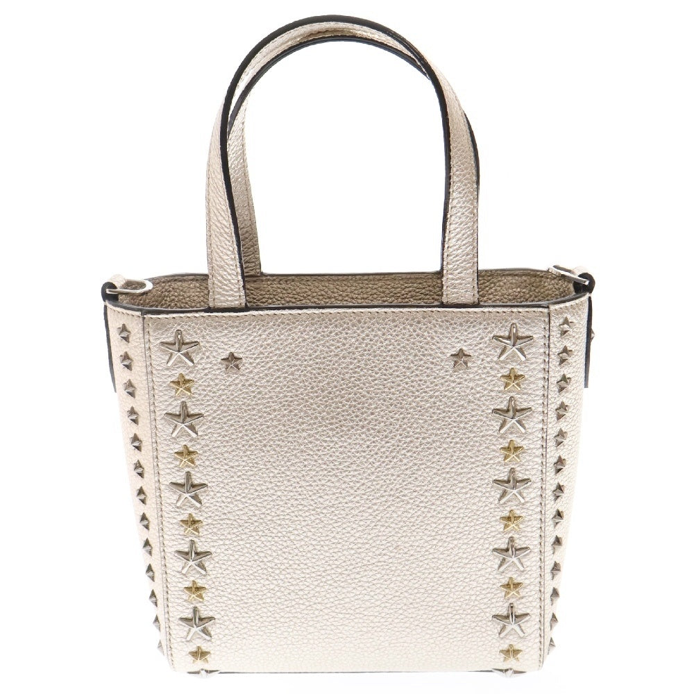 JIMMY CHOO(ジミーチュウ) スタッズ 2WAY ショルダーバッグ ハンドバッグ ゴールド レザー