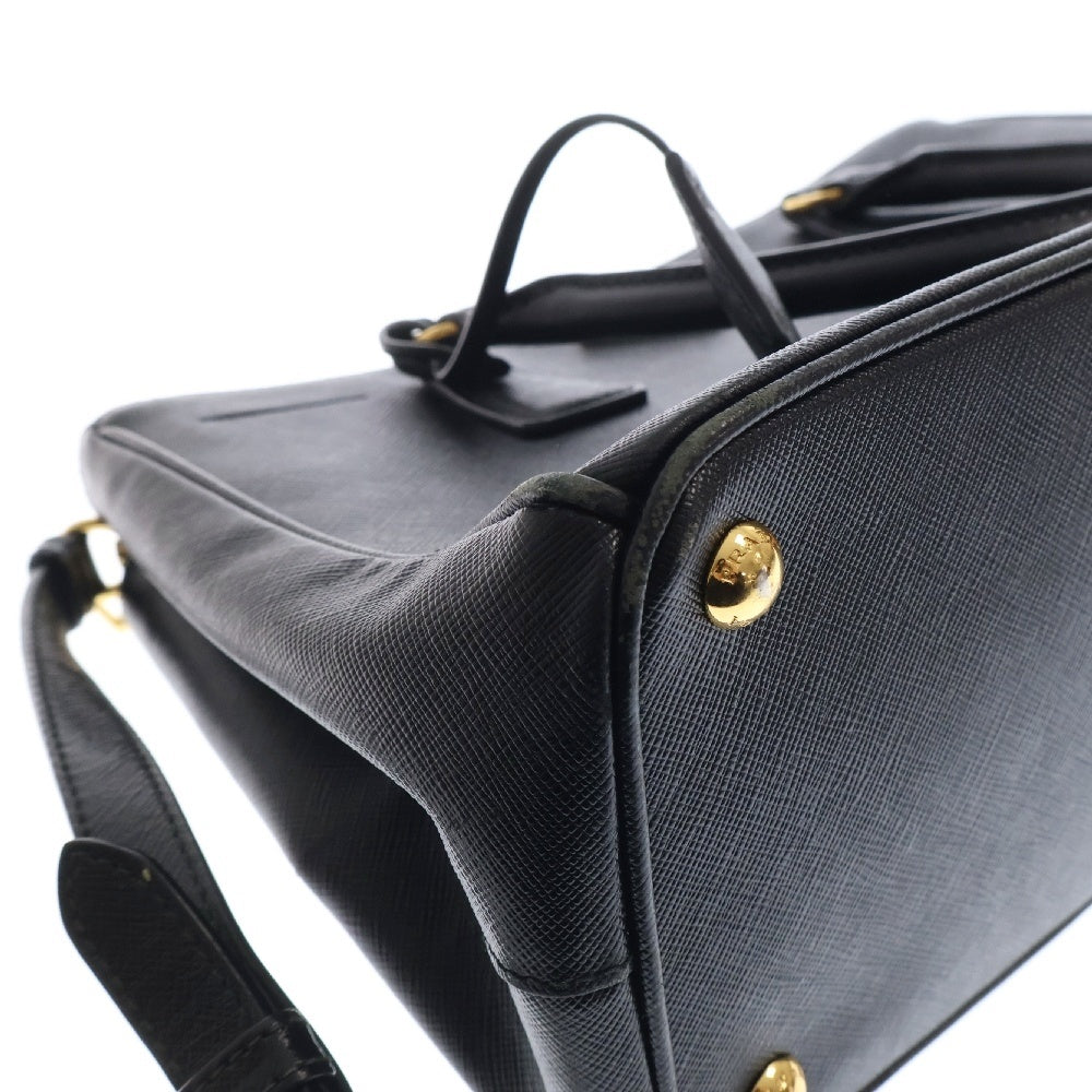 PRADA(プラダ) サフィアーノ ガレリア 2WAYレザーハンドバッグ ショルダーバッグ ブラック BN1801