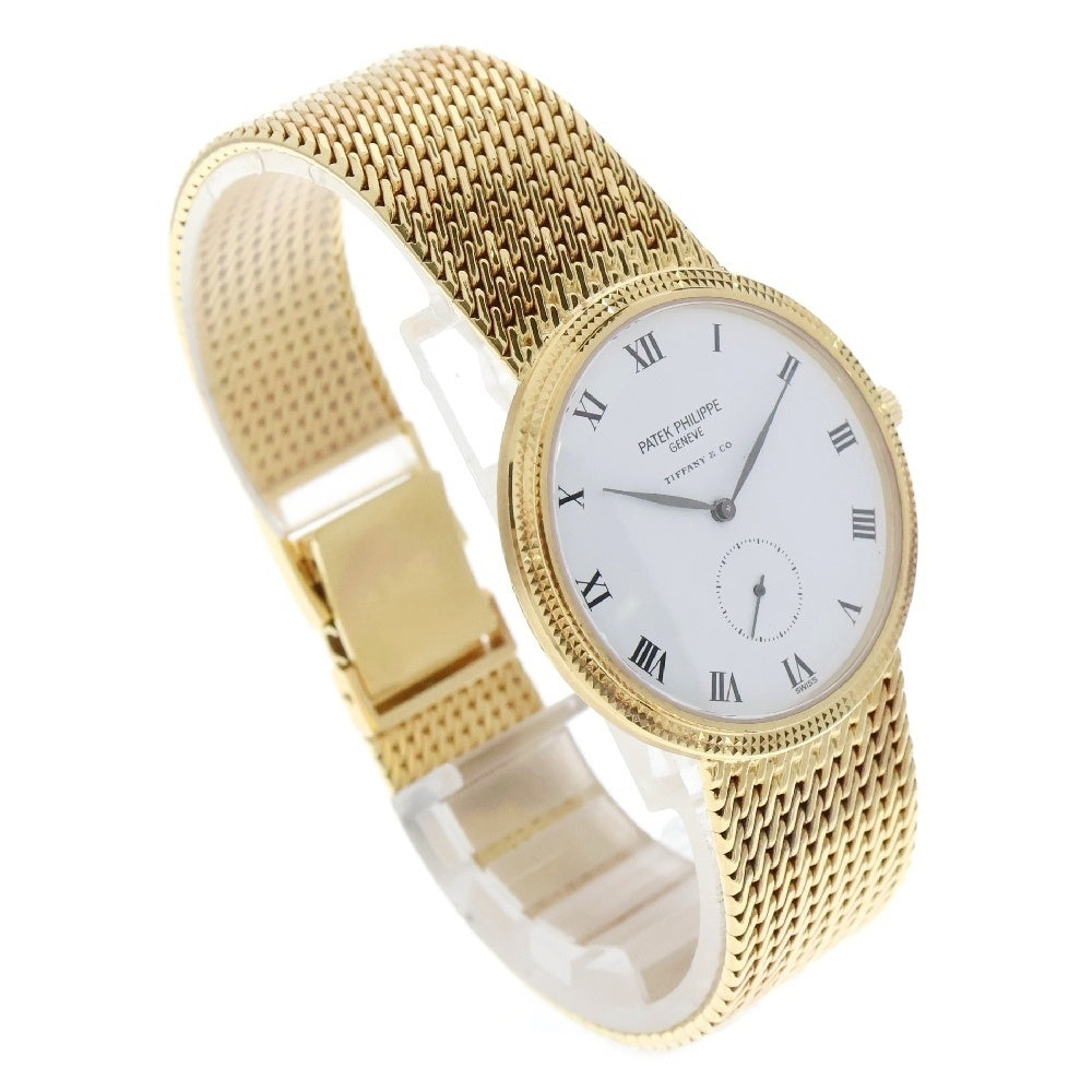 PATEK PHILIPPE(パテックフィリップ) カラトラバ ティファニー Wネーム 白文字盤 YG/手巻き 腕時計 83.6g