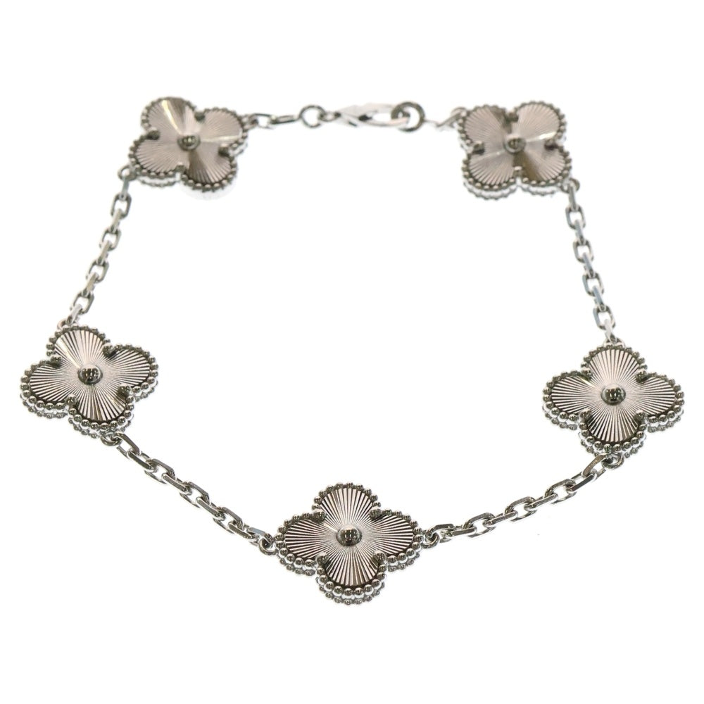Van Cleef & Arpels(ヴァンクリーフアンドアーペル) ヴィンテージアルハンブラ ギョーシェ 5モチーフ ブレスレット Au750 K18 WG ホワイトゴールド ジュエリー