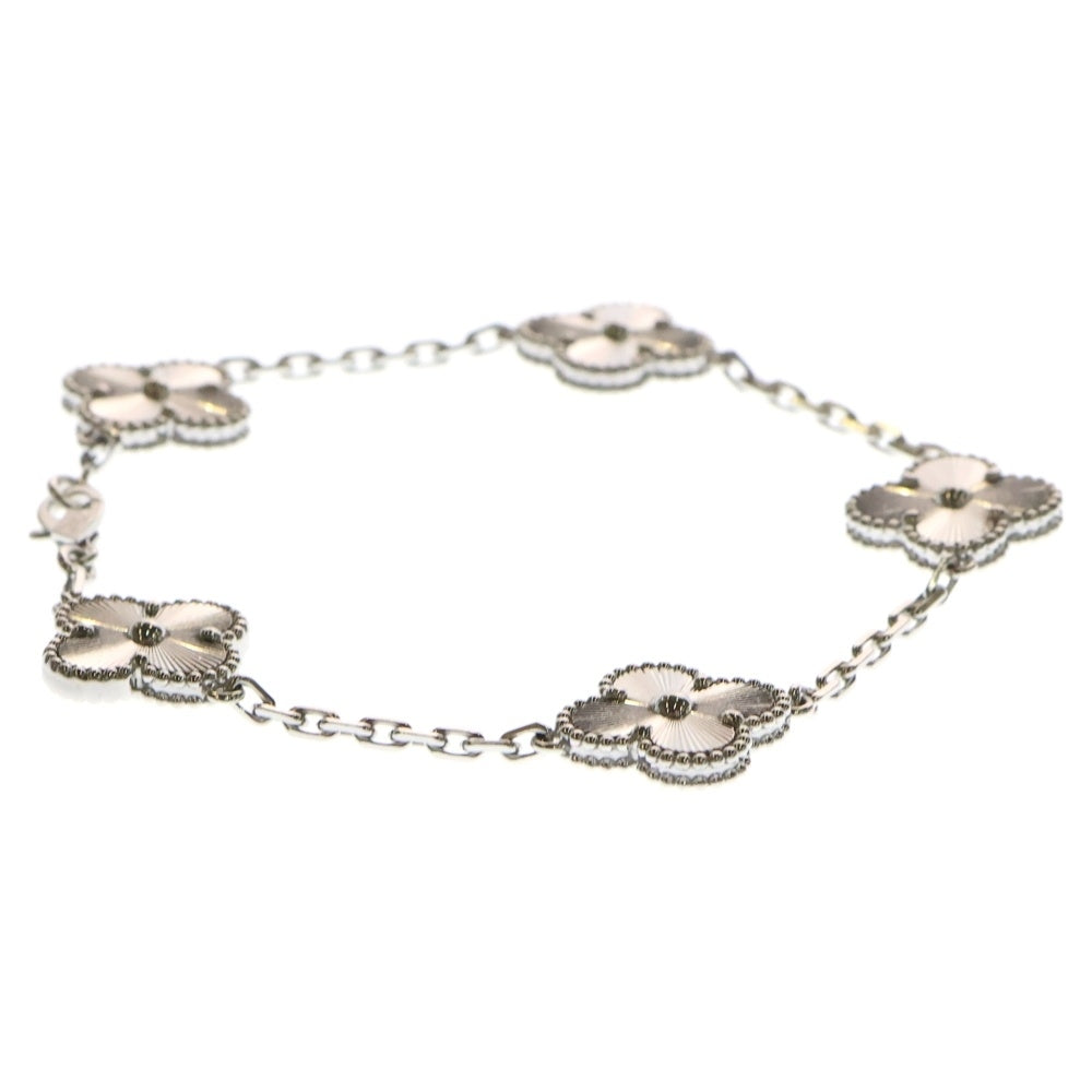Van Cleef & Arpels(ヴァンクリーフアンドアーペル) ヴィンテージアルハンブラ ギョーシェ 5モチーフ ブレスレット Au750 K18 WG ホワイトゴールド ジュエリー