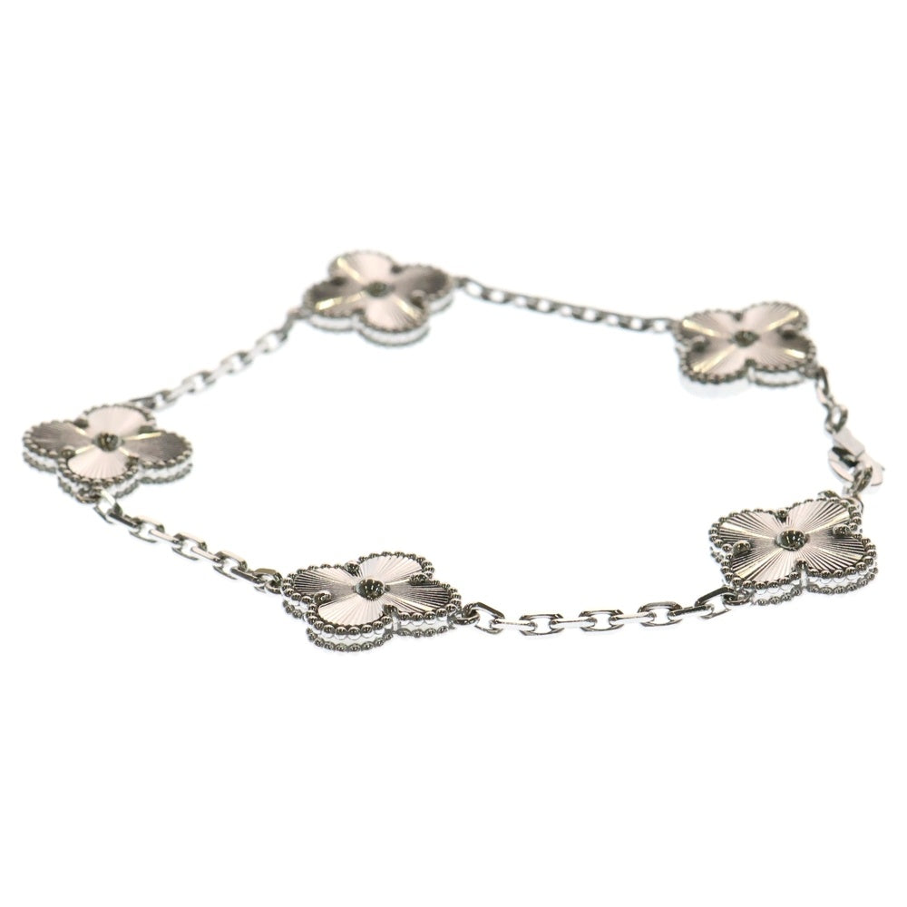Van Cleef & Arpels(ヴァンクリーフアンドアーペル) ヴィンテージアルハンブラ ギョーシェ 5モチーフ ブレスレット Au750 K18 WG ホワイトゴールド ジュエリー