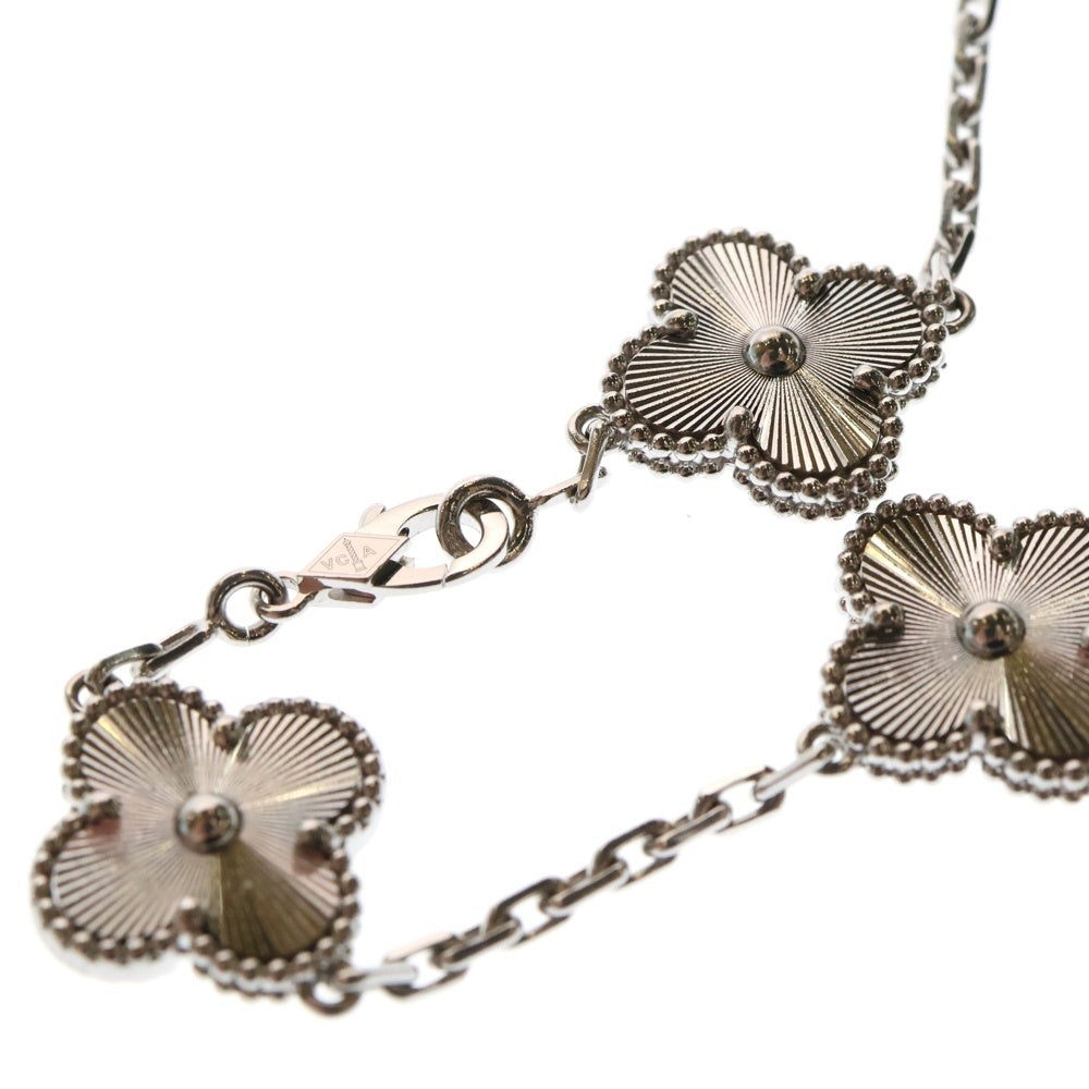 Van Cleef & Arpels(ヴァンクリーフアンドアーペル) ヴィンテージアルハンブラ ギョーシェ 5モチーフ ブレスレット Au750 K18 WG ホワイトゴールド ジュエリー