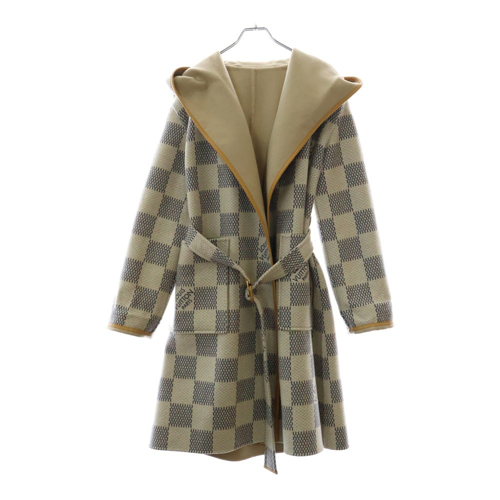 LOUIS VUITTON(ルイヴィトン) 22SS リバーシブル ダミエアズール フーデッドラップコート レディース RW221W KE2 FMCO09 ベージュ