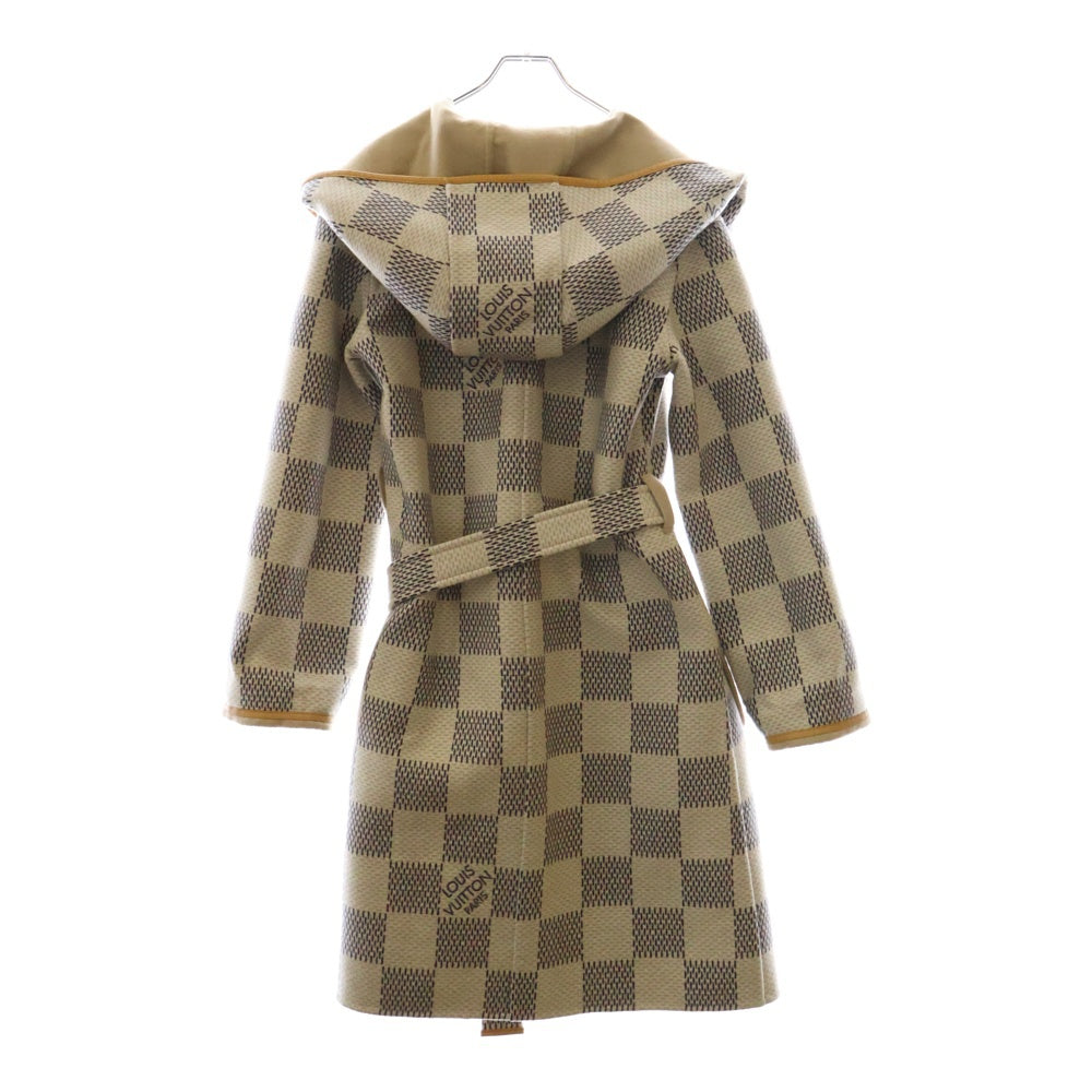 LOUIS VUITTON(ルイヴィトン) 22SS リバーシブル ダミエアズール フーデッドラップコート レディース RW221W KE2 FMCO09 ベージュ