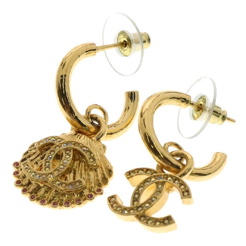 CHANEL(シャネル) ココマーク シェル A23C ピアス ラインストーン GP ゴールド アクセサリー