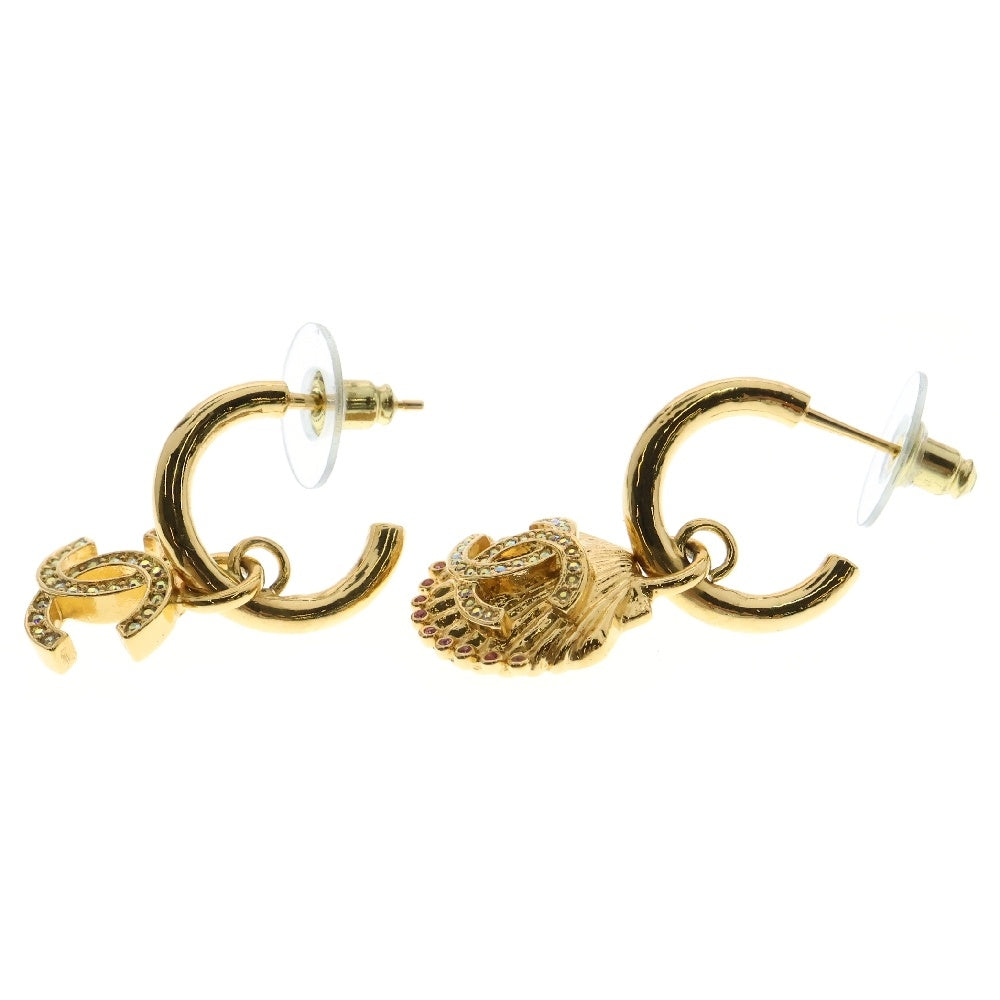 CHANEL(シャネル) ココマーク シェル A23C ピアス ラインストーン GP ゴールド アクセサリー