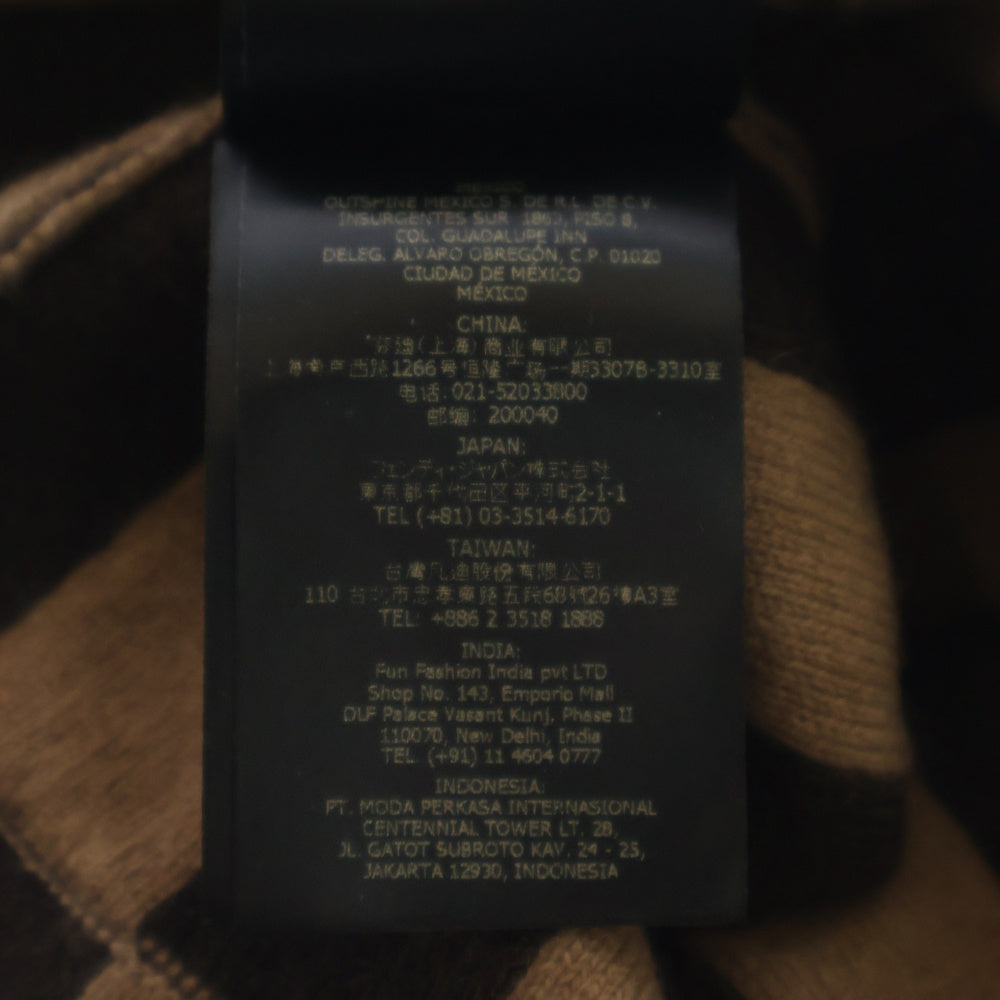 FENDI(フェンディ) ボーダー柄 ビーニー ニット帽 ベージュ