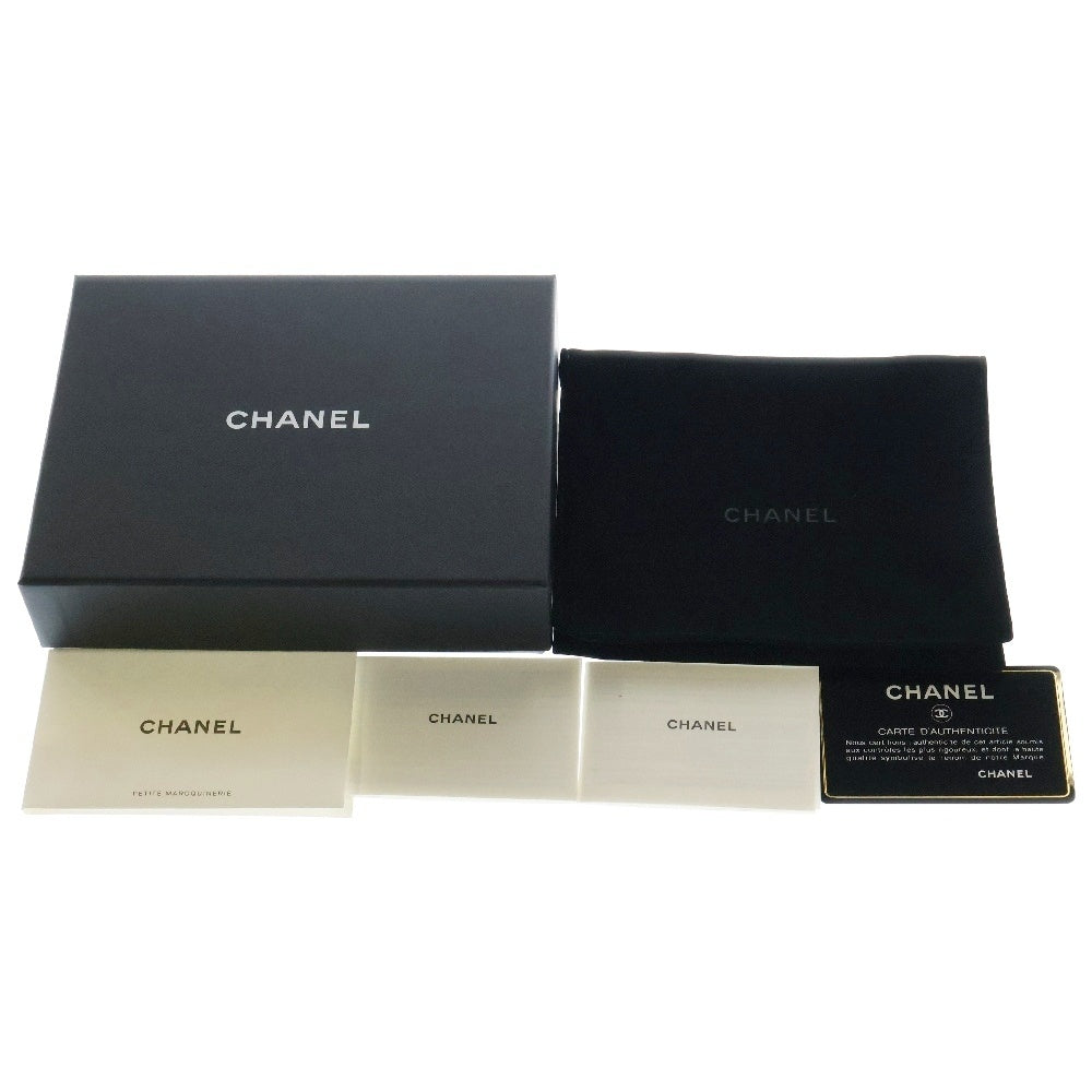 CHANEL(シャネル) コンパクトウォレット キャビアスキン カードケース 財布 コインケース ブラック GD金具 AP2061