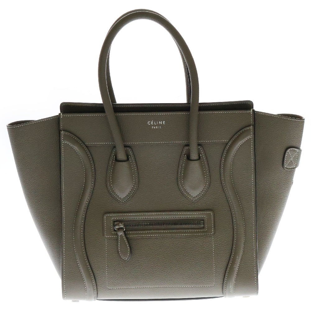CELINE(セリーヌ) ラゲージ マイクロショッパー ベージュ レザー ハンドバッグ トートバッグ