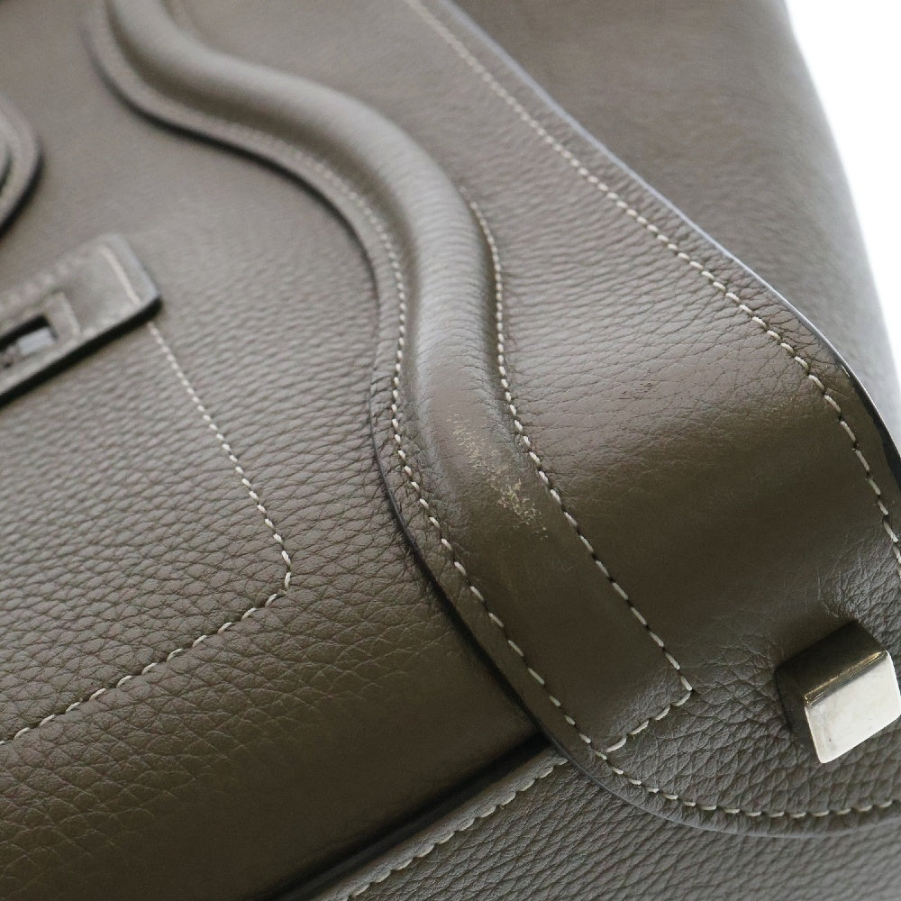 CELINE(セリーヌ) ラゲージ マイクロショッパー ベージュ レザー ハンドバッグ トートバッグ