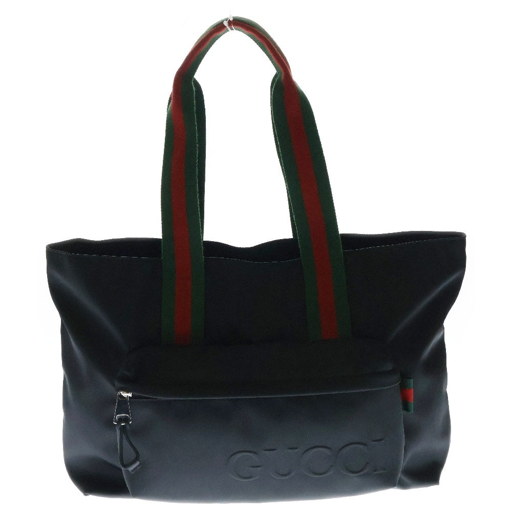 GUCCI(グッチ) ロゴ ラージ トートバック ナイロン ブラック 802172