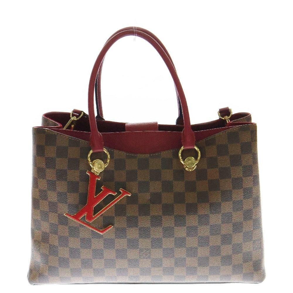 LOUIS VUITTON(ルイヴィトン) ダミエ LVリバーサイド 2WAYバッグ ショルダーバッグトートバッグ ハンドバッグ 肩掛けバッグ ブラウン×ピンクレッド ゴールド金具 レザー×PVC N40052