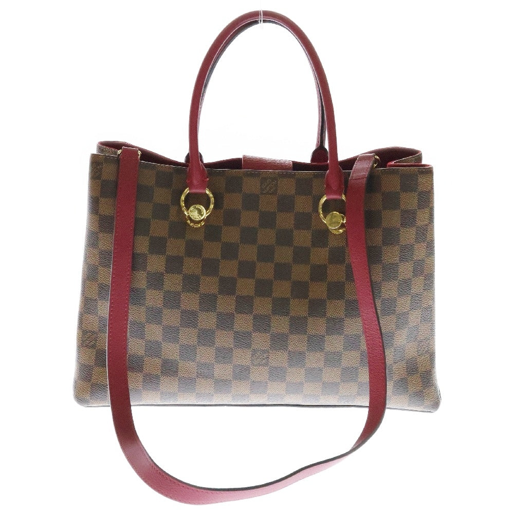 LOUIS VUITTON(ルイヴィトン) ダミエ LVリバーサイド 2WAYバッグ ショルダーバッグトートバッグ ハンドバッグ 肩掛けバッグ ブラウン×ピンクレッド ゴールド金具 レザー×PVC N40052