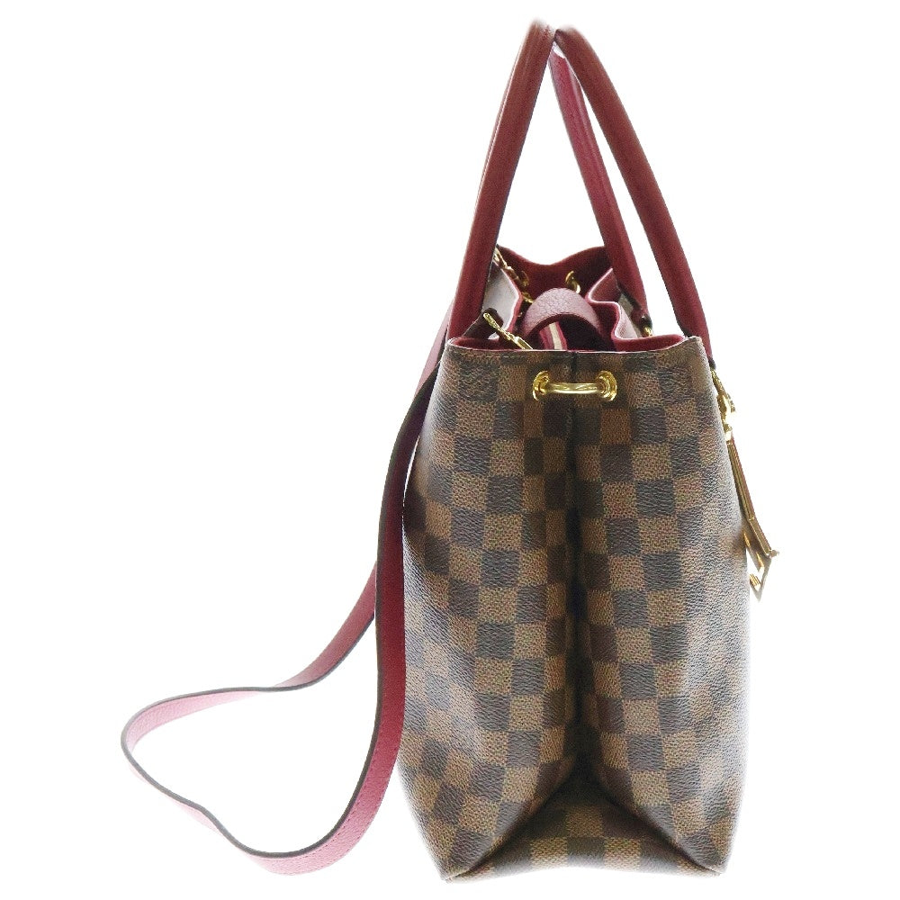 LOUIS VUITTON(ルイヴィトン) ダミエ LVリバーサイド 2WAYバッグ ショルダーバッグトートバッグ ハンドバッグ 肩掛けバッグ ブラウン×ピンクレッド ゴールド金具 レザー×PVC N40052