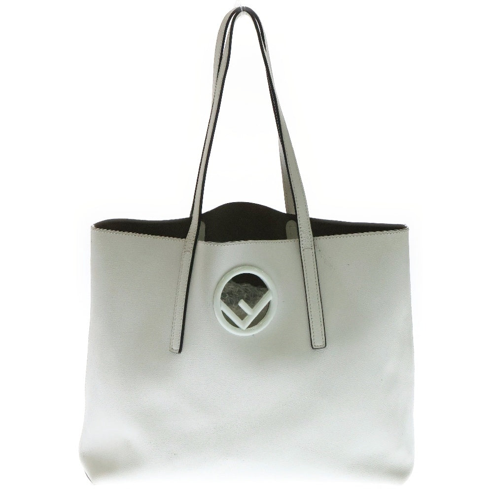 FENDI(フェンディ) エフ イズ Fロゴ レザー トートバッグ ホワイト 8BH348