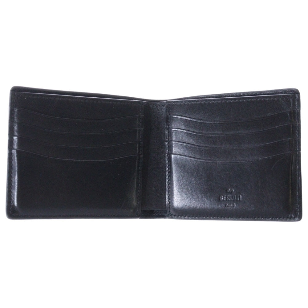 Berluti(ベルルッティ) カリグラフィ マコレ レザーコンパクトウォレット 二つ折り財布 グレー