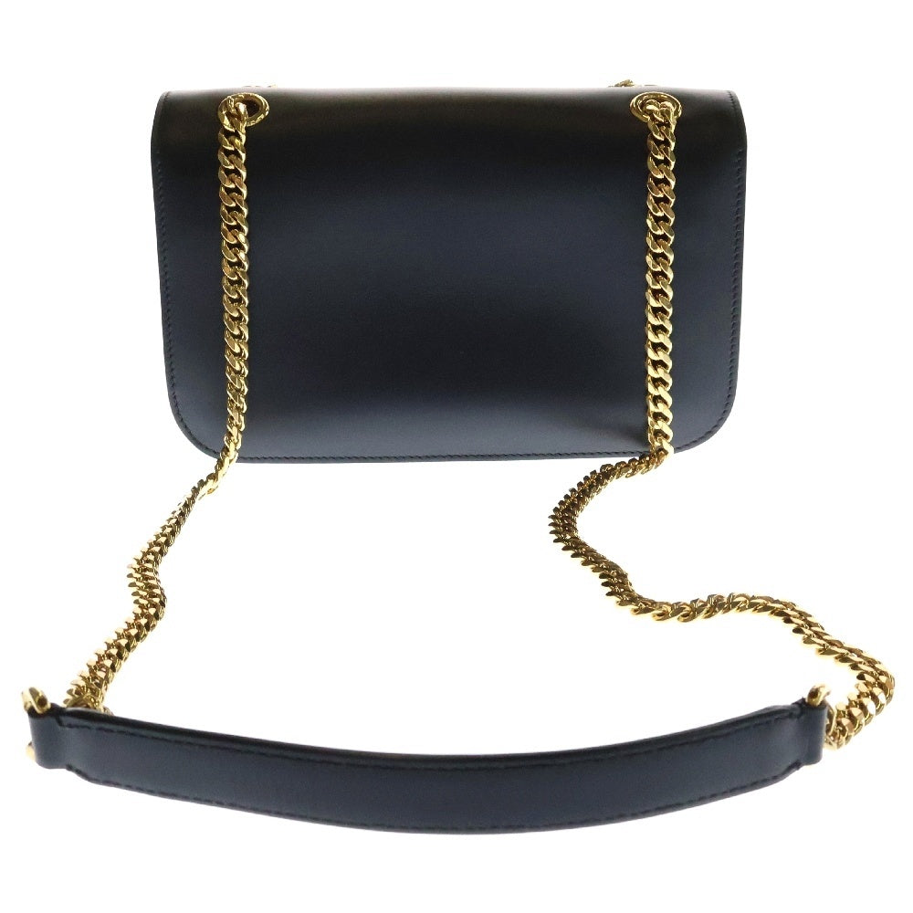 CELINE(セリーヌ) トリオンフ フレーム チェーン ショルダーバック ゴールド金具 ブラック カーフスキン