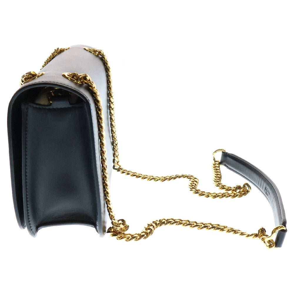 CELINE(セリーヌ) トリオンフ フレーム チェーン ショルダーバック ゴールド金具 ブラック カーフスキン