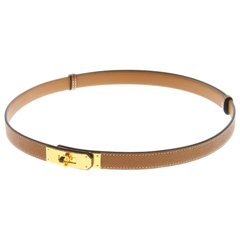 HERMES(エルメス) KELLY ケリー レザー ベルト W刻印 ブラウン×ゴールド レディース H069853CC37