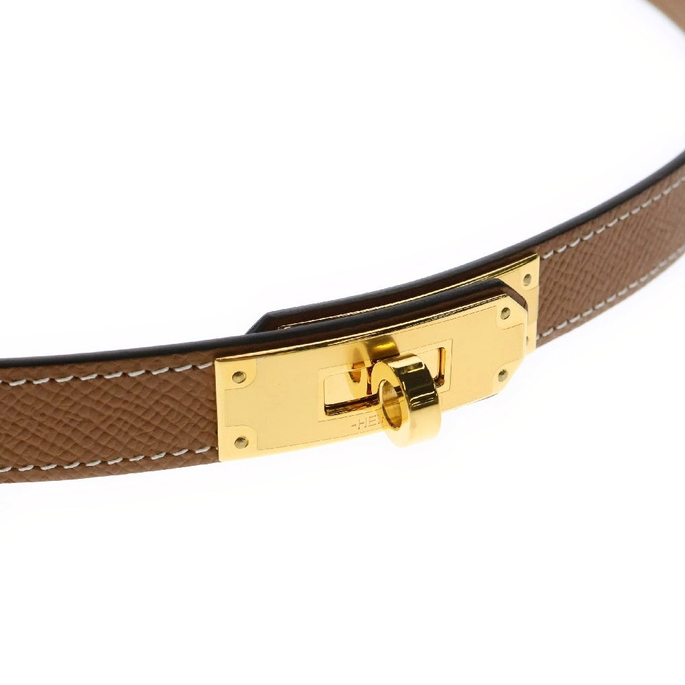 HERMES(エルメス) KELLY ケリー レザー ベルト W刻印 ブラウン×ゴールド レディース H069853CC37