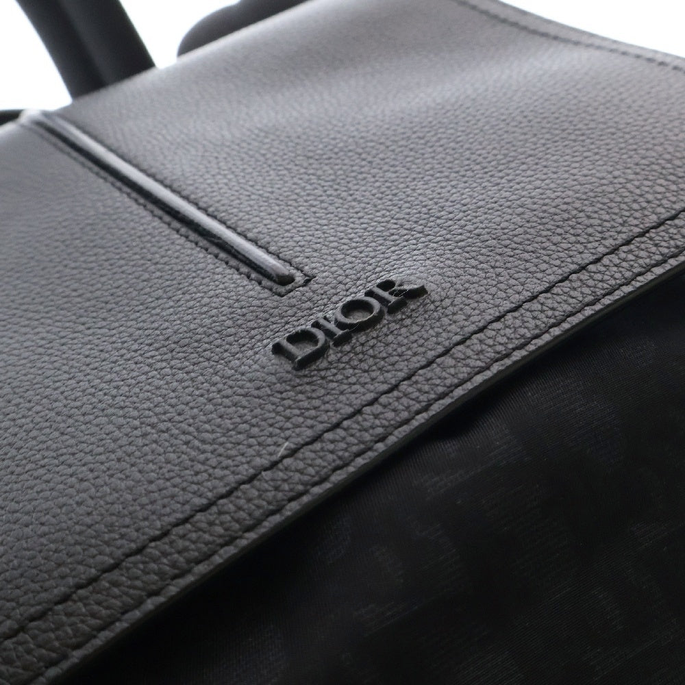 DIOR(ディオール) オブリーク バックパック リュックサック ブラック ナイロン×レザー シルバー金具