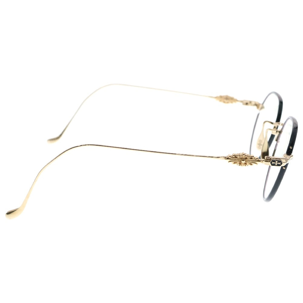 CHROME HEARTS(クロムハーツ) VAGIDICTORIAN ヴァジディクトリアン フローラルクロス 眼鏡 アイウェア ブラック×ゴールド 48□23-148