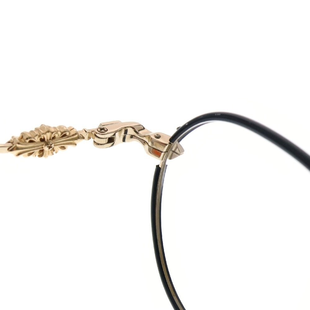 CHROME HEARTS(クロムハーツ) VAGIDICTORIAN ヴァジディクトリアン フローラルクロス 眼鏡 アイウェア ブラック×ゴールド 48□23-148