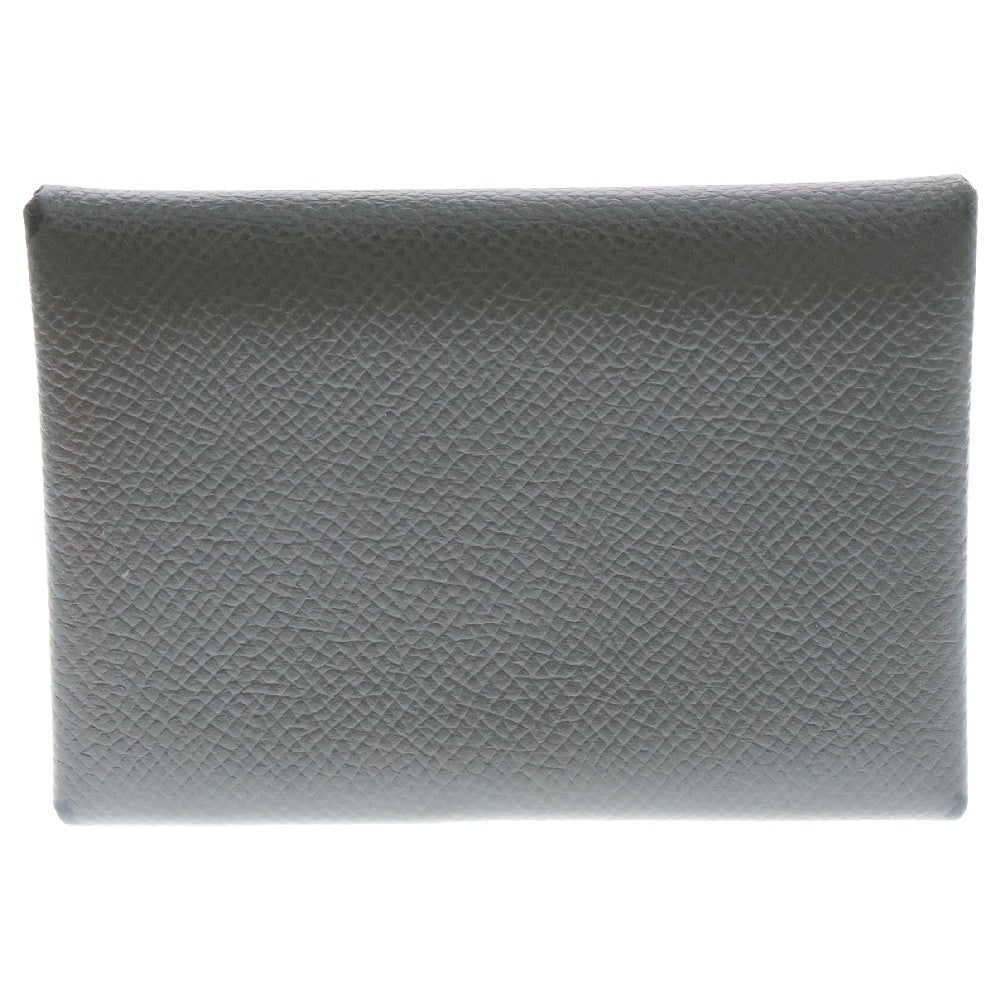 HERMES(エルメス) カルヴィデュオ コインケース 小物入れ エプソン グレー系 シルバー金具 U刻印