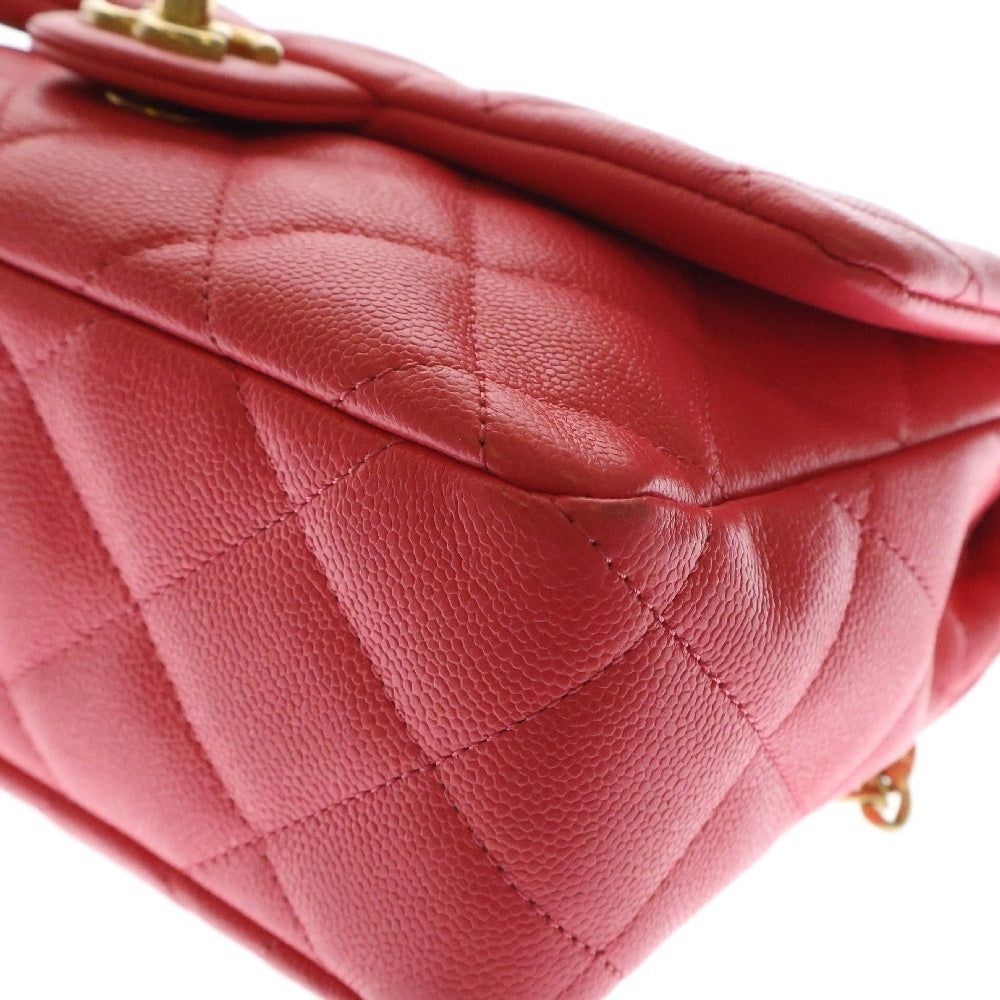 CHANEL(シャネル) マトラッセ23 Sチェーンショルダーバッグ ピンク キャビアスキン GD金具 プレート