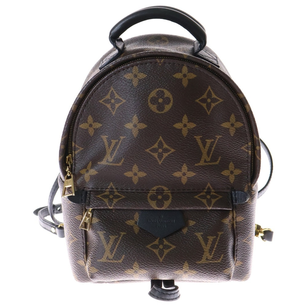LOUIS VUITTON(ルイヴィトン) モノグラム パームスプリングスMINI ミニリュックサック バックパック ブラウン ゴールド金具 レザー×PVC M44873