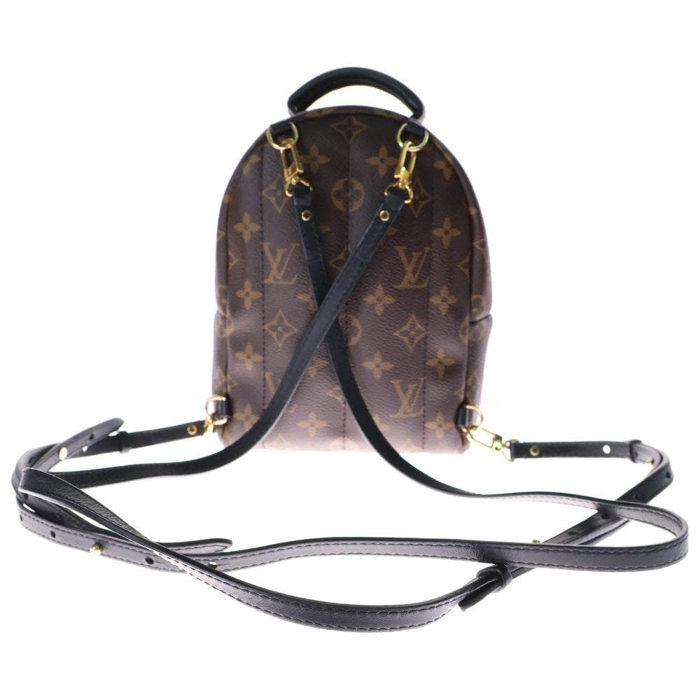 LOUIS VUITTON(ルイヴィトン) モノグラム パームスプリングスMINI ミニリュックサック バックパック ブラウン ゴールド金具 レザー×PVC M44873