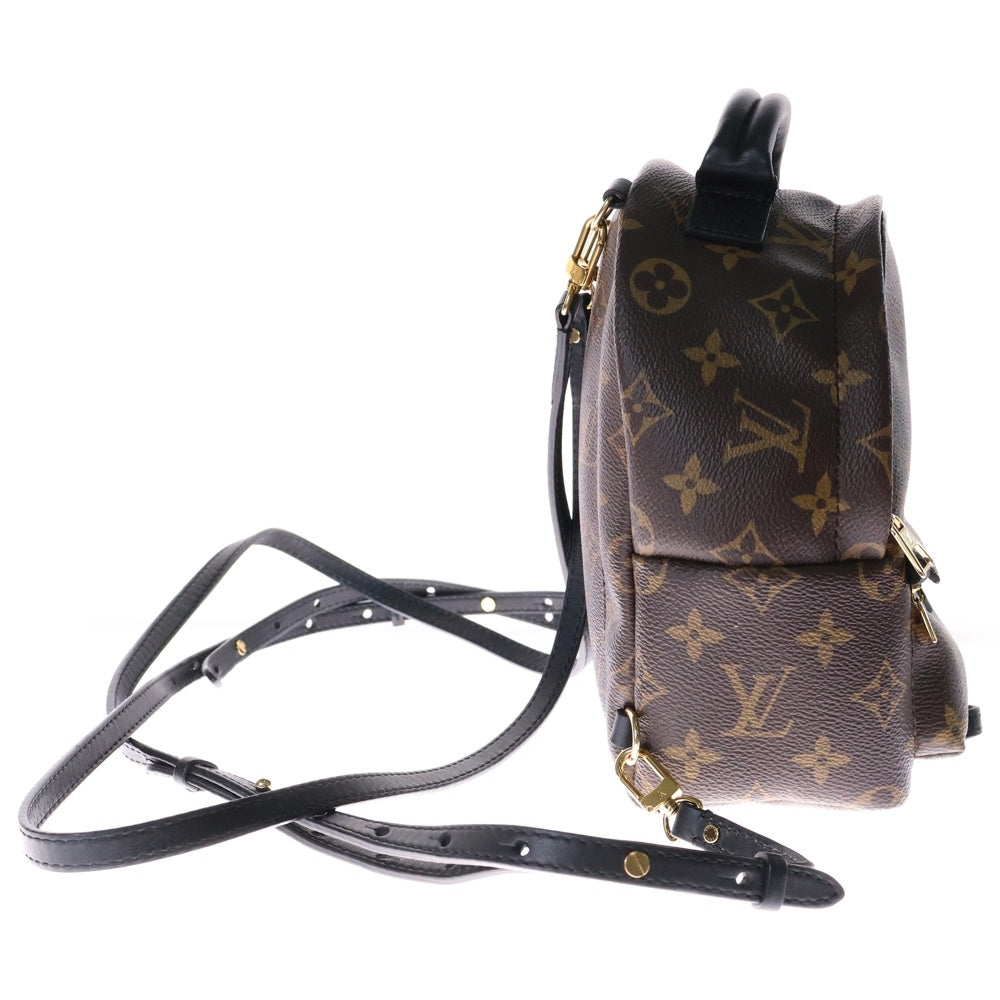LOUIS VUITTON(ルイヴィトン) モノグラム パームスプリングスMINI ミニリュックサック バックパック ブラウン ゴールド金具 レザー×PVC M44873