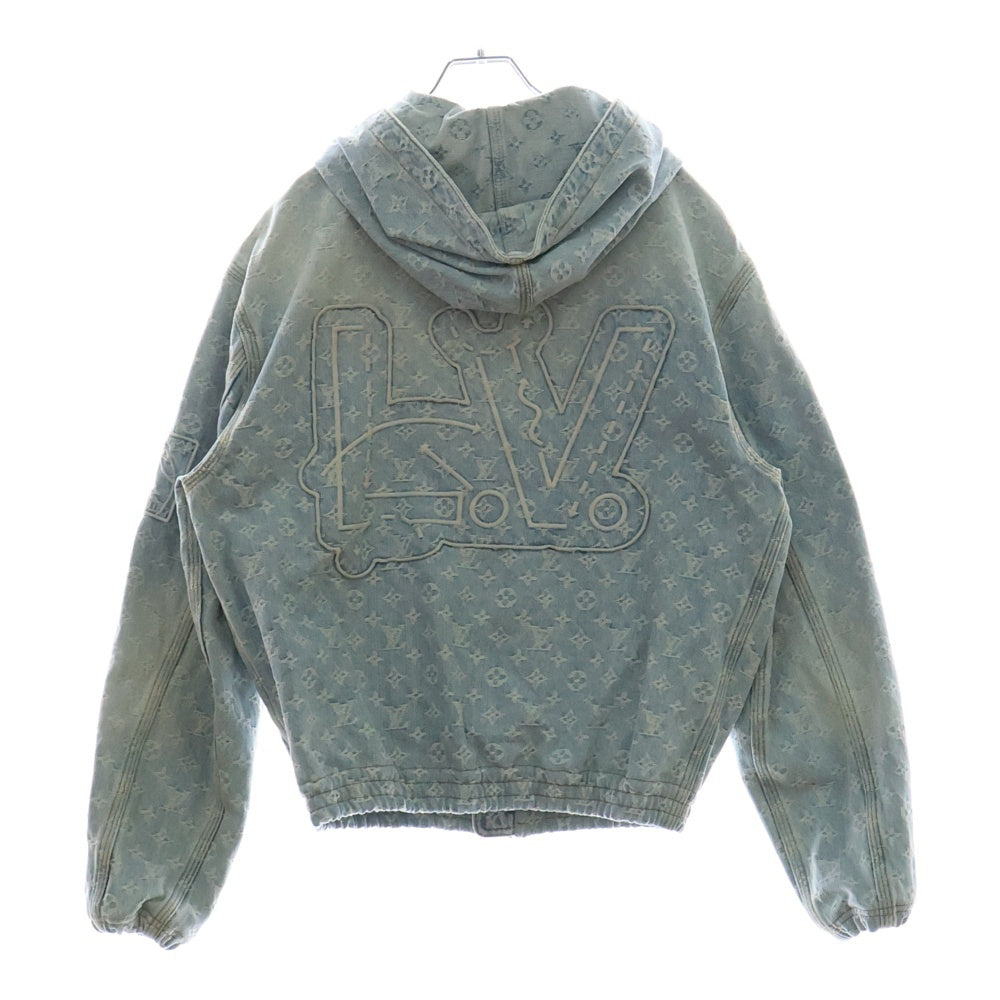 LOUIS VUITTON(ルイヴィトン) 21AW モノグラム NBA ジップスルーフーディパーカー アウター インディゴブルー デニム 1A8WTS
