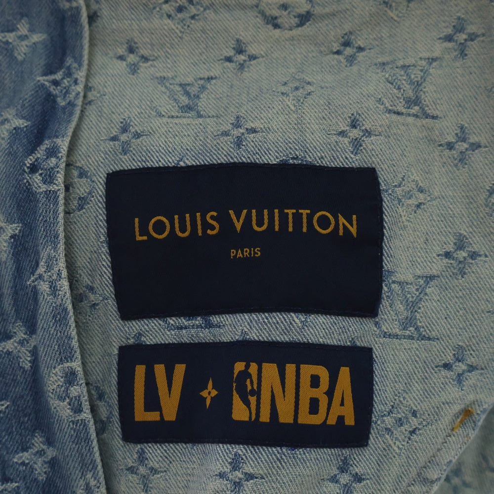 LOUIS VUITTON(ルイヴィトン) 21AW モノグラム NBA ジップスルーフーディパーカー アウター インディゴブルー デニム 1A8WTS